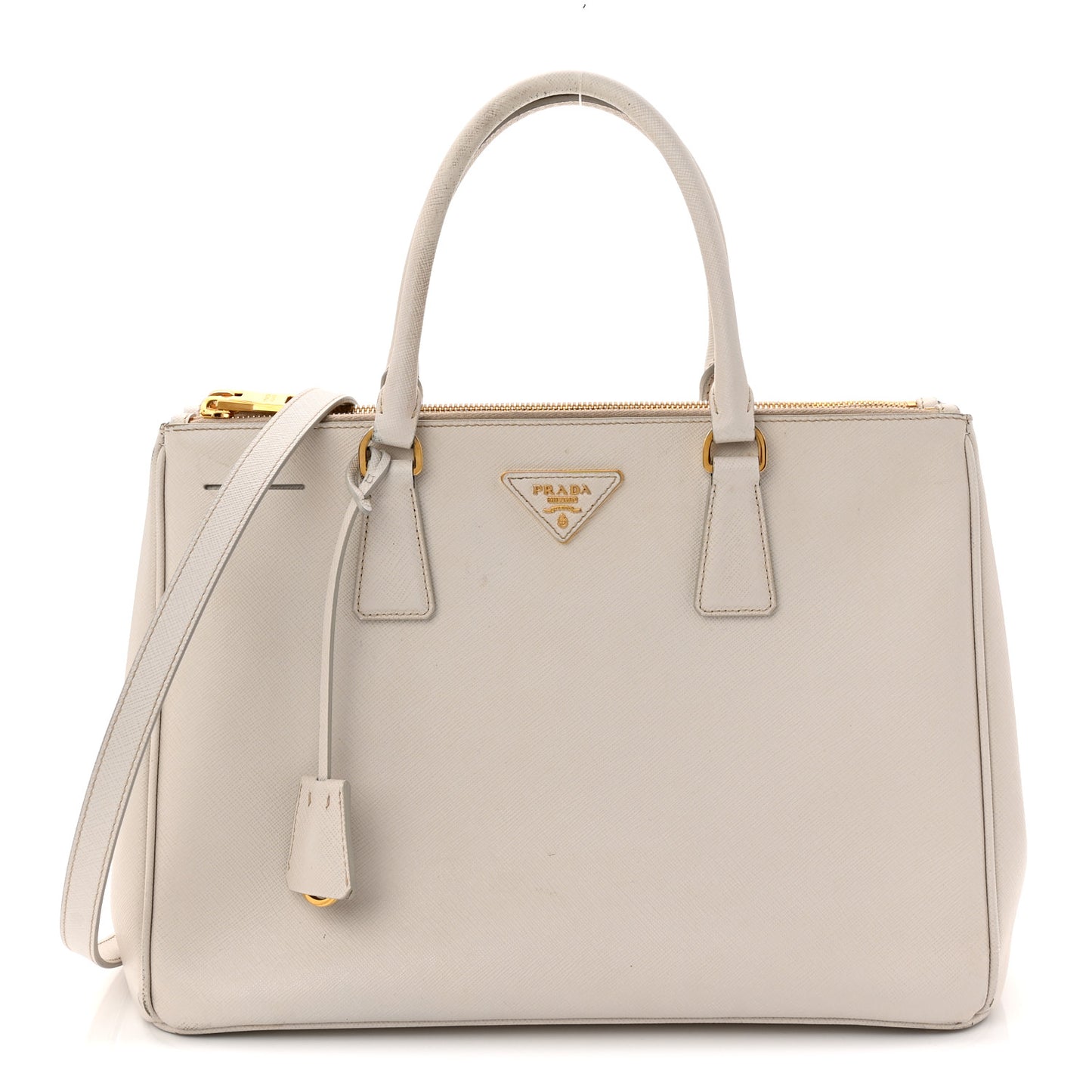 Saffiano Lux Large Galleria Double Zip Tote Talco