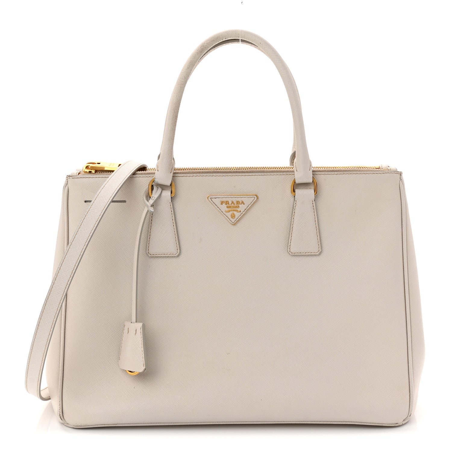 Prada Saffiano Lux Large Galleria Double Zip Tote Talco 1 of 18