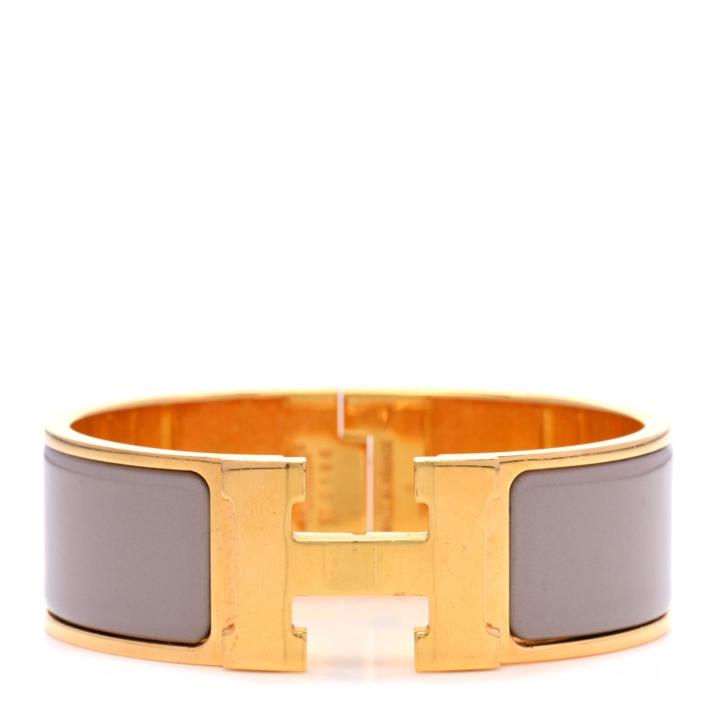 Enamel Wide Clic Clac H Bracelet PM Marron Glace