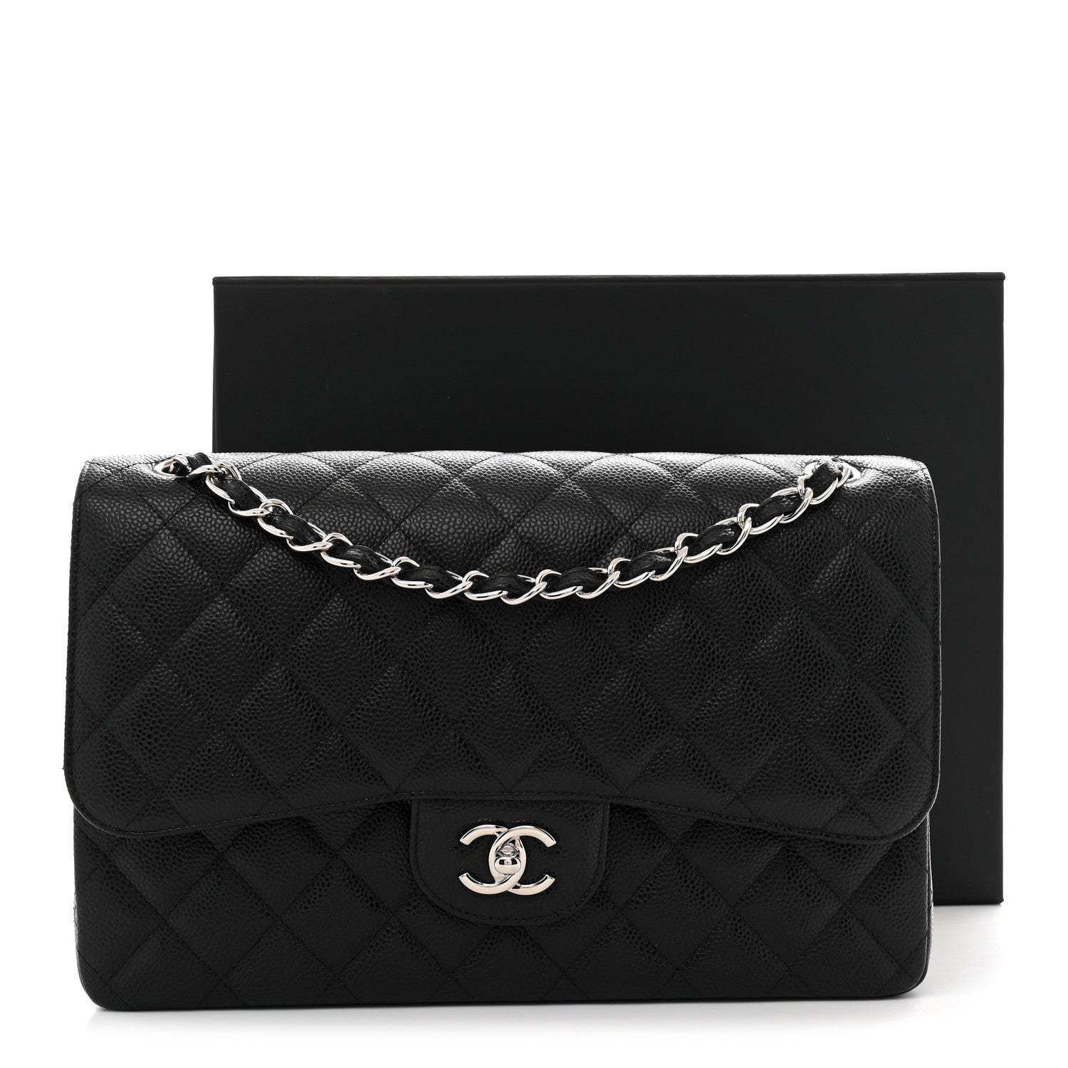 Chanel Caviar Quilted Jumbo Double Flap Black 11 of 11