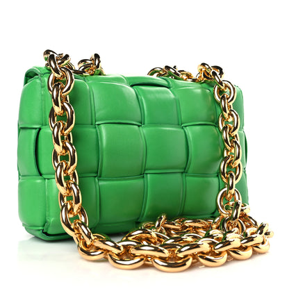Bottega Veneta Lambskin Maxi Intreccio Padded Chain Cassette Crossbody Bag Grass 3 of 9