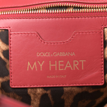Dolce & Gabbana Calfskin Quilted Heart Shoulder Bag Red 6 of 10
