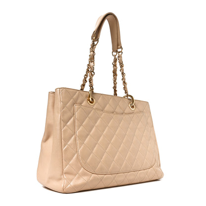 Chanel Caviar Quilted Grand Shopping Tote GST Beige Clair 3 of 10
