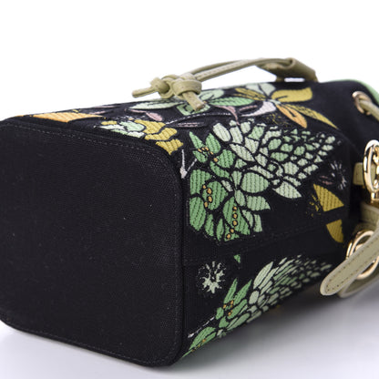 Fendi Canvas Vitello Century F is Fendi Psychedelic Flowers Embroidered Mini Mon Tresor Bucket Bag Verde Mandorlo Multicolor 8 of 11