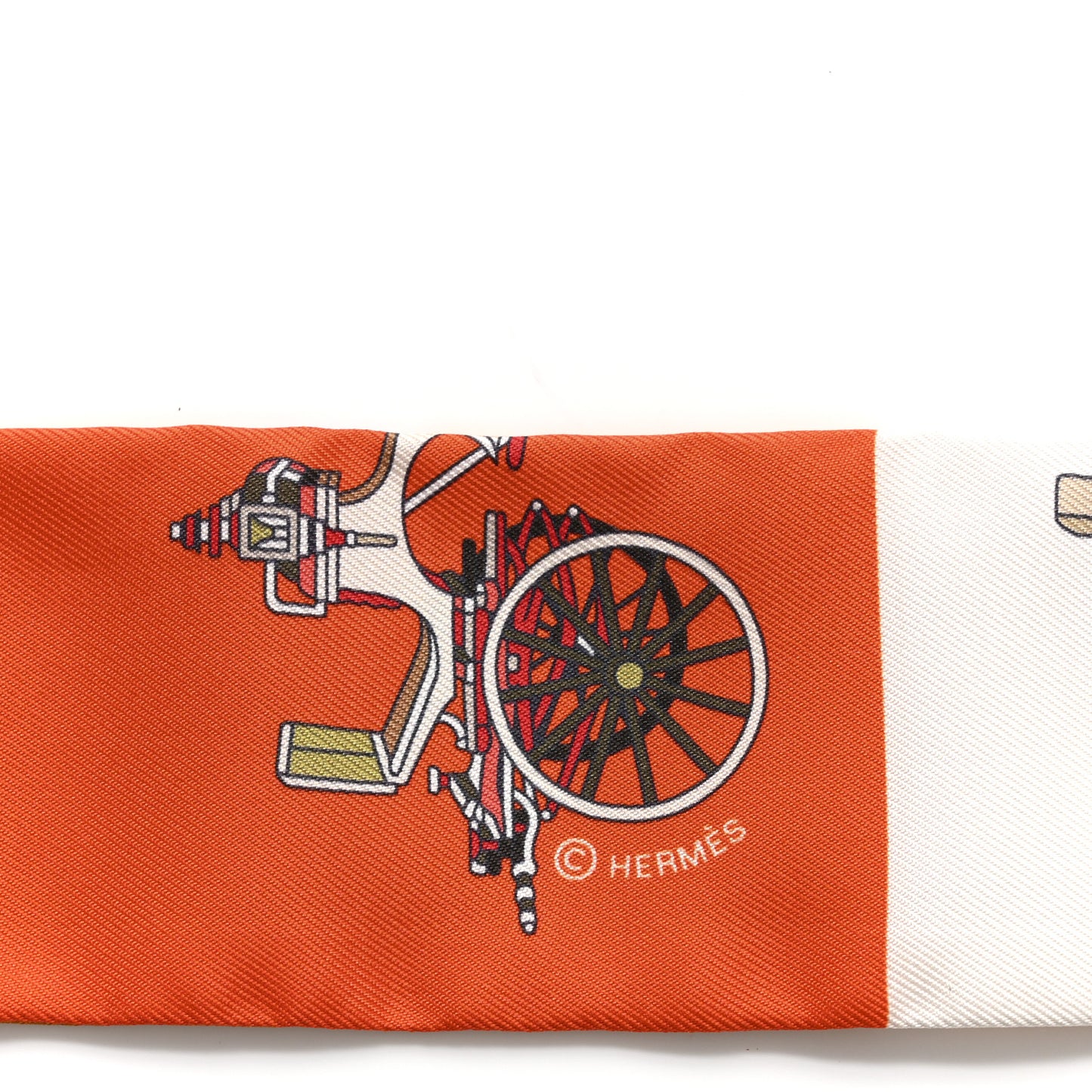 Silk Les Voitures Exquises Twilly Orange Beige Kaki