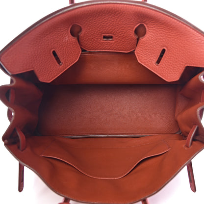 Hermes Taurillon Clemence Birkin 35 Rouge Venetian 8 of 46