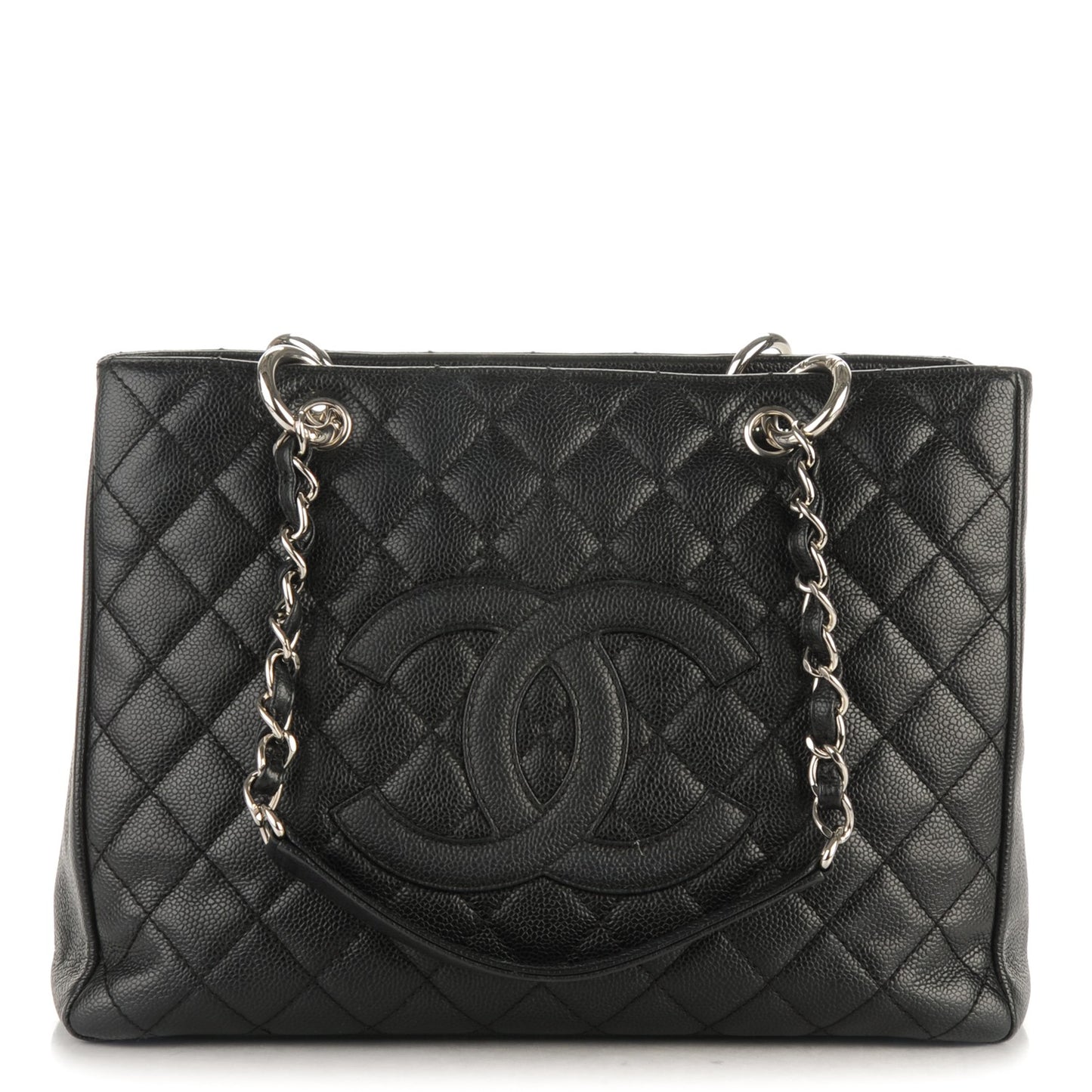 Caviar Quilted Grand Shopping Tote GST Black