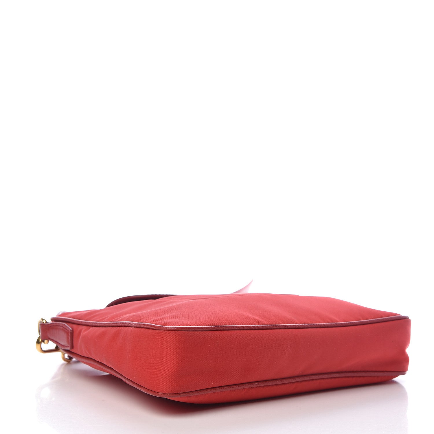 Prada Nylon Vela Saffiano Flat Flap Messenger Bag Red 4 of 12