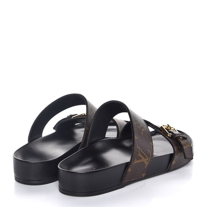 Louis Vuitton Monogram Bom Dia Mule Sandals 36 Black 4 of 9