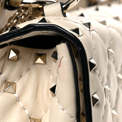 Valentino Garavani Nappa Medium Rockstud Spike Shoulder Bag Light Ivory 12 of 17