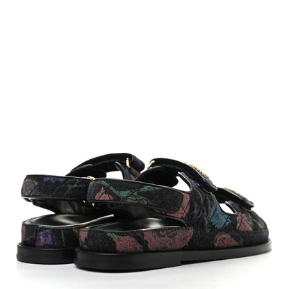 Chanel Denim Quilted Dad Sandals 35.5 Black Multicolor 4 of 8
