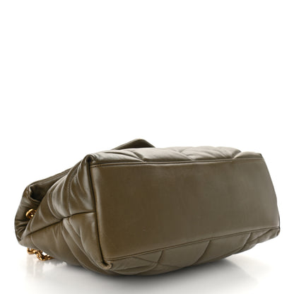 Saint Laurent Lambskin Quilted Medium Loulou Puffer Monogram Chain Satchel Seaweed 3 of 8