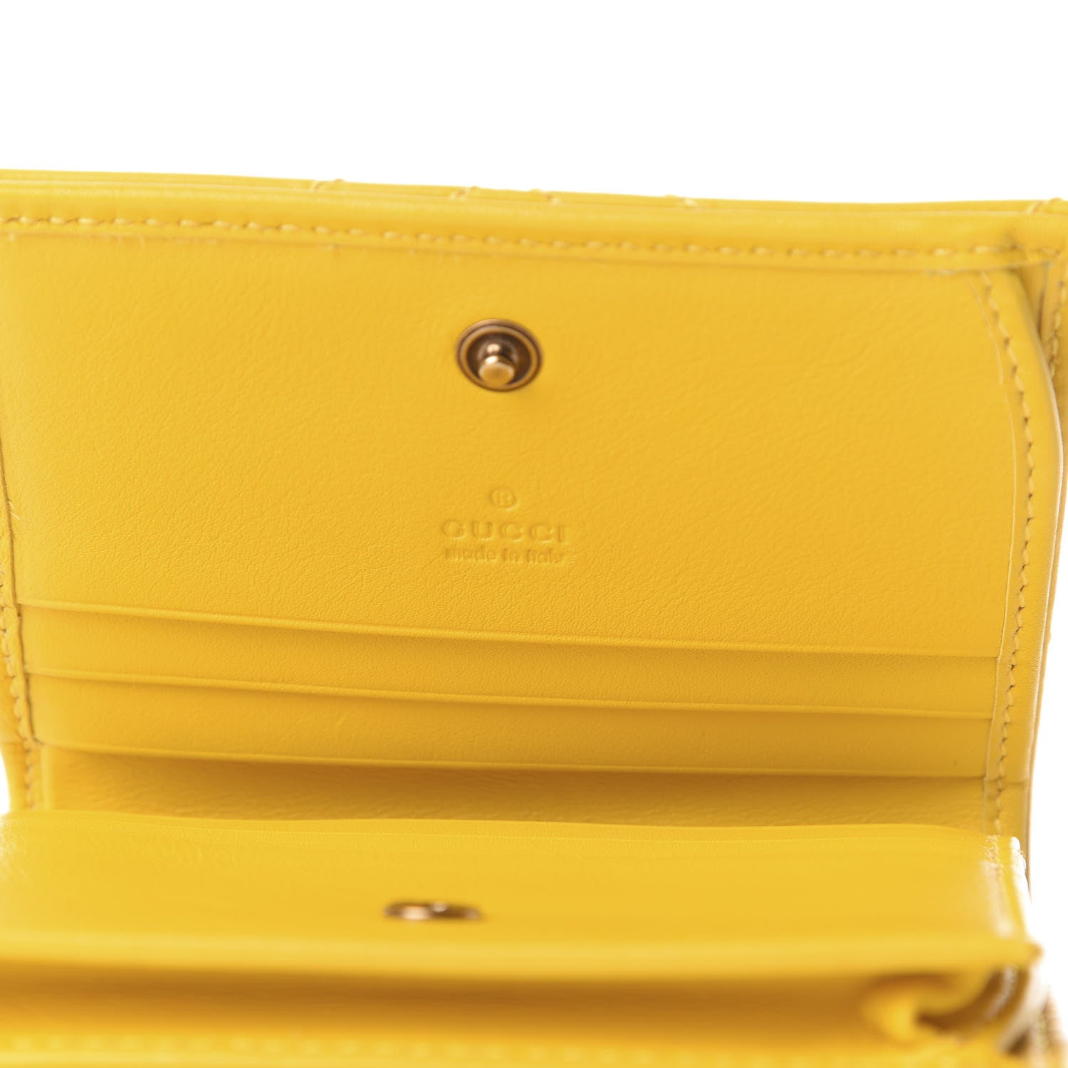 Gucci Calfskin Matelasse GG Marmont Card Case Stone Topaz 8 of 9
