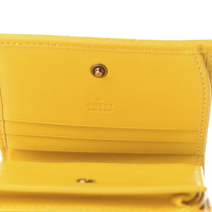 Gucci Calfskin Matelasse GG Marmont Card Case Stone Topaz 8 of 9