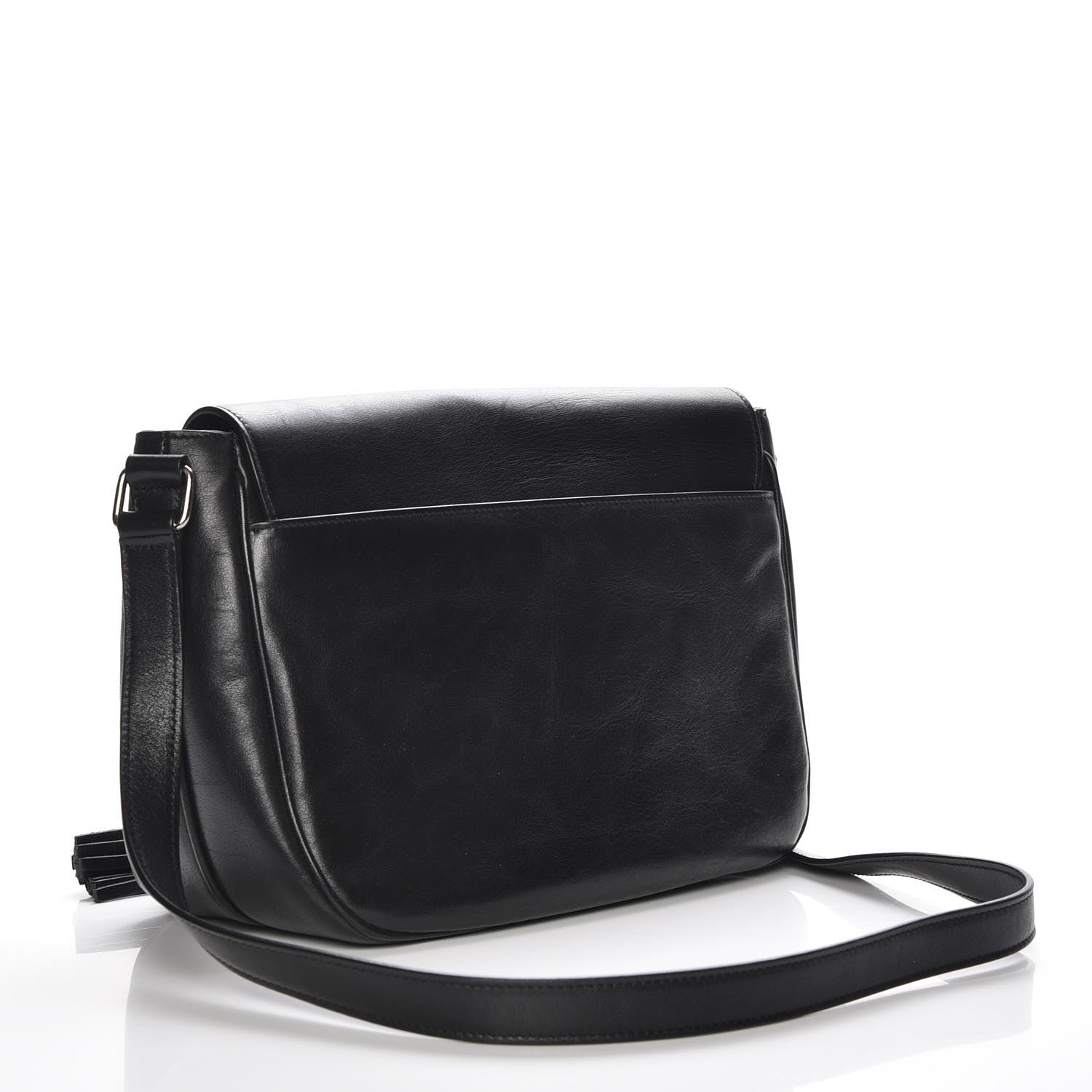 Saint Laurent Calfskin Tassel Saddle Bag Black 3 of 7