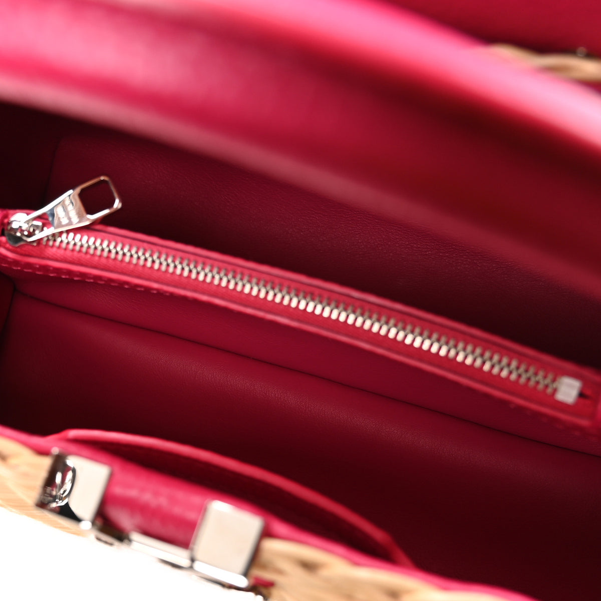 Rattan Calfskin Capucines BB Pink