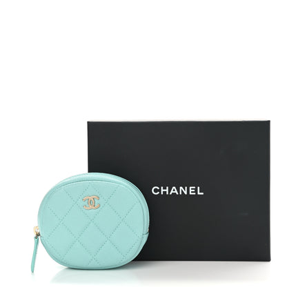 Chanel Caviar Quilted Zip Around Classic Coin Purse Light Blue 8 of 8