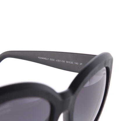 Chanel Tweed Effect CC Polarized Butterfly Signature Sunglasses 5332 Black 5 of 7