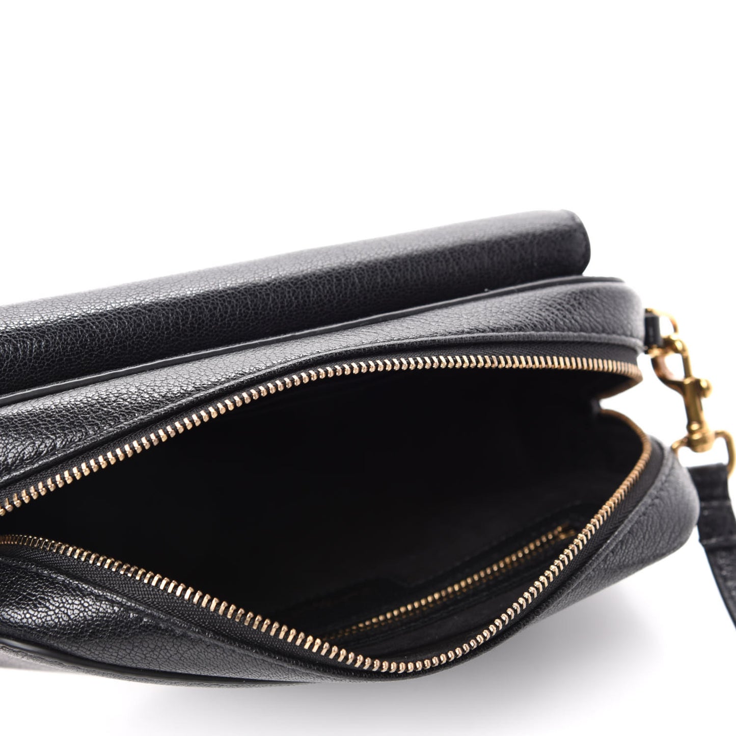Goatskin Double Saddle Pouch Black