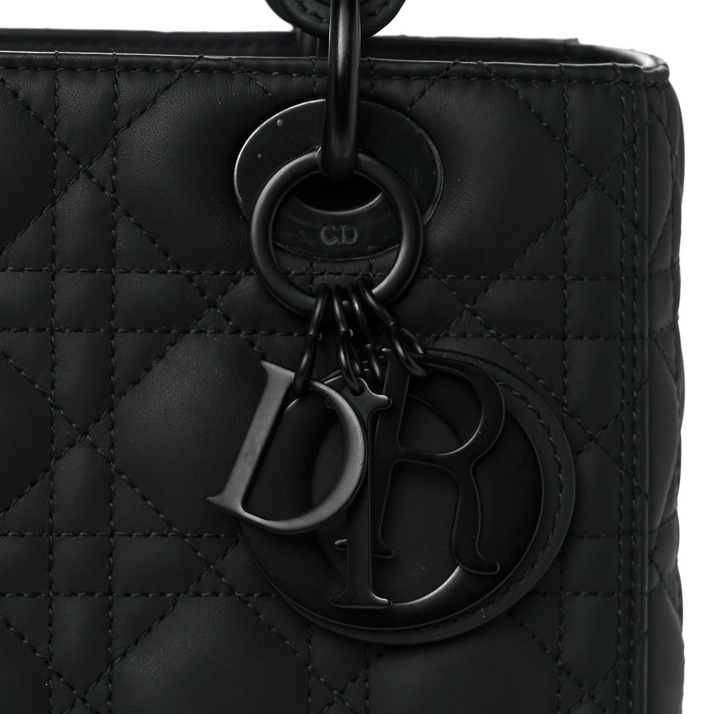 Ultra Matte Calfskin Cannage Medium Lady Dior Black