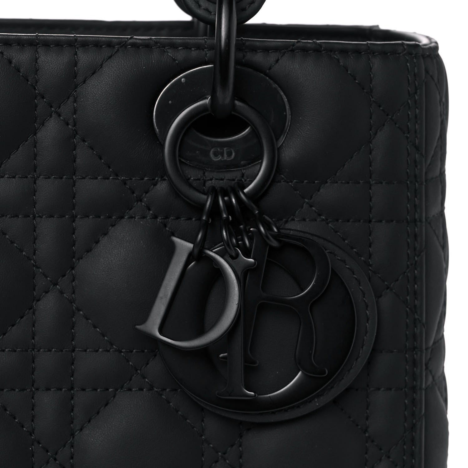 Christian Dior Ultra Matte Calfskin Cannage Medium Lady Dior Black 7 of 12