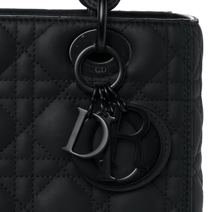 Christian Dior Ultra Matte Calfskin Cannage Medium Lady Dior Black 7 of 12
