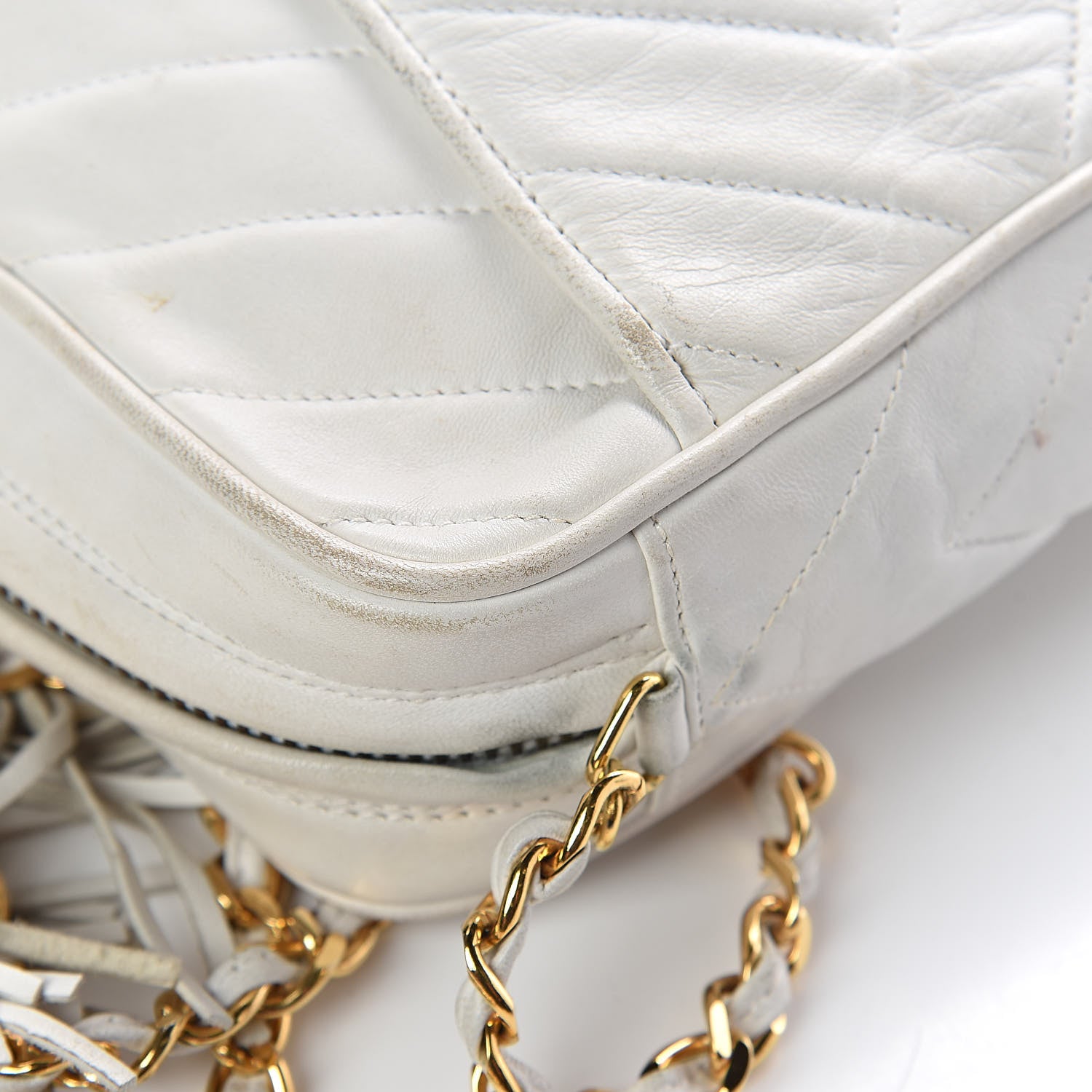 Chanel Lambskin Chevron Tassel Camera Case White 16 of 18