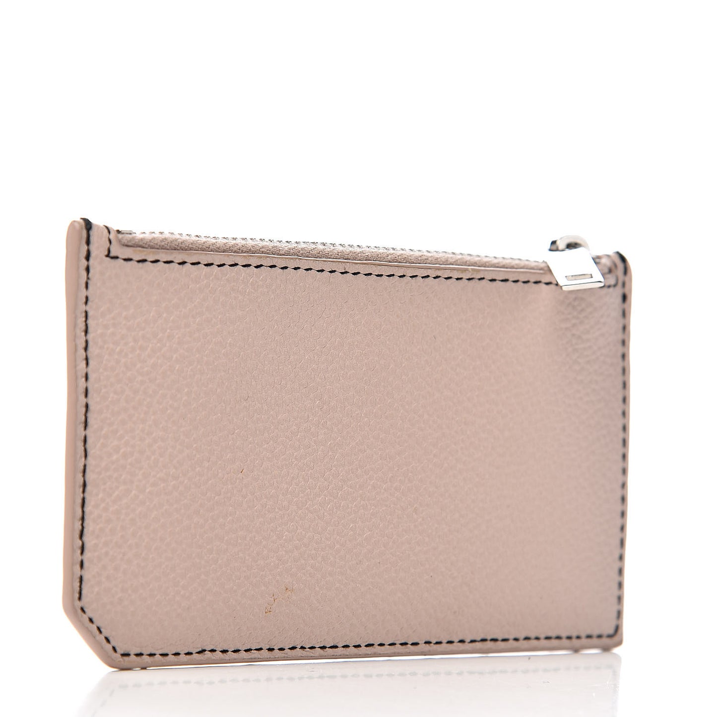 Grained Calfskin 5 Fragments Zip Pouch Card Holder Marble Pink