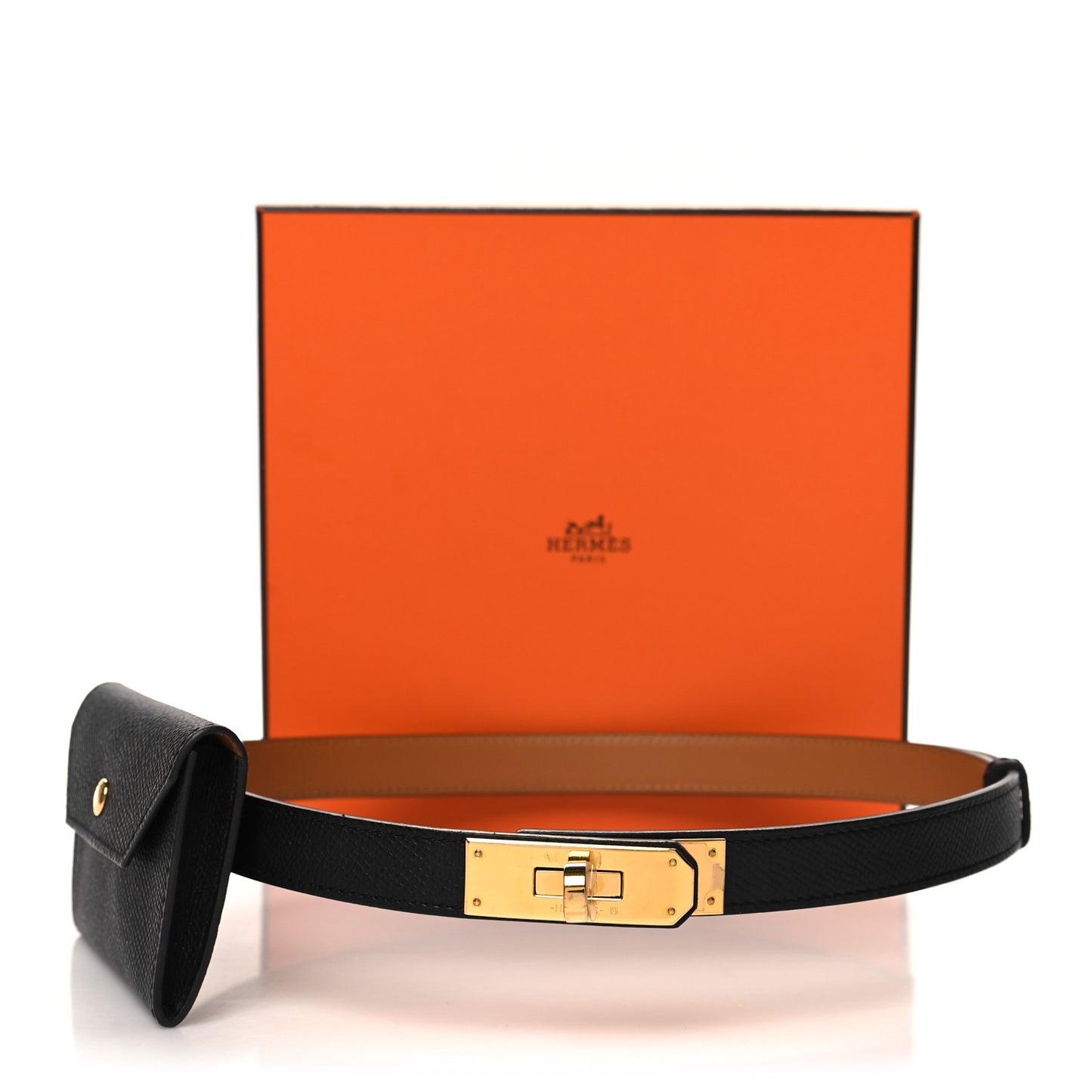 Epsom Kelly Pocket Belt Black