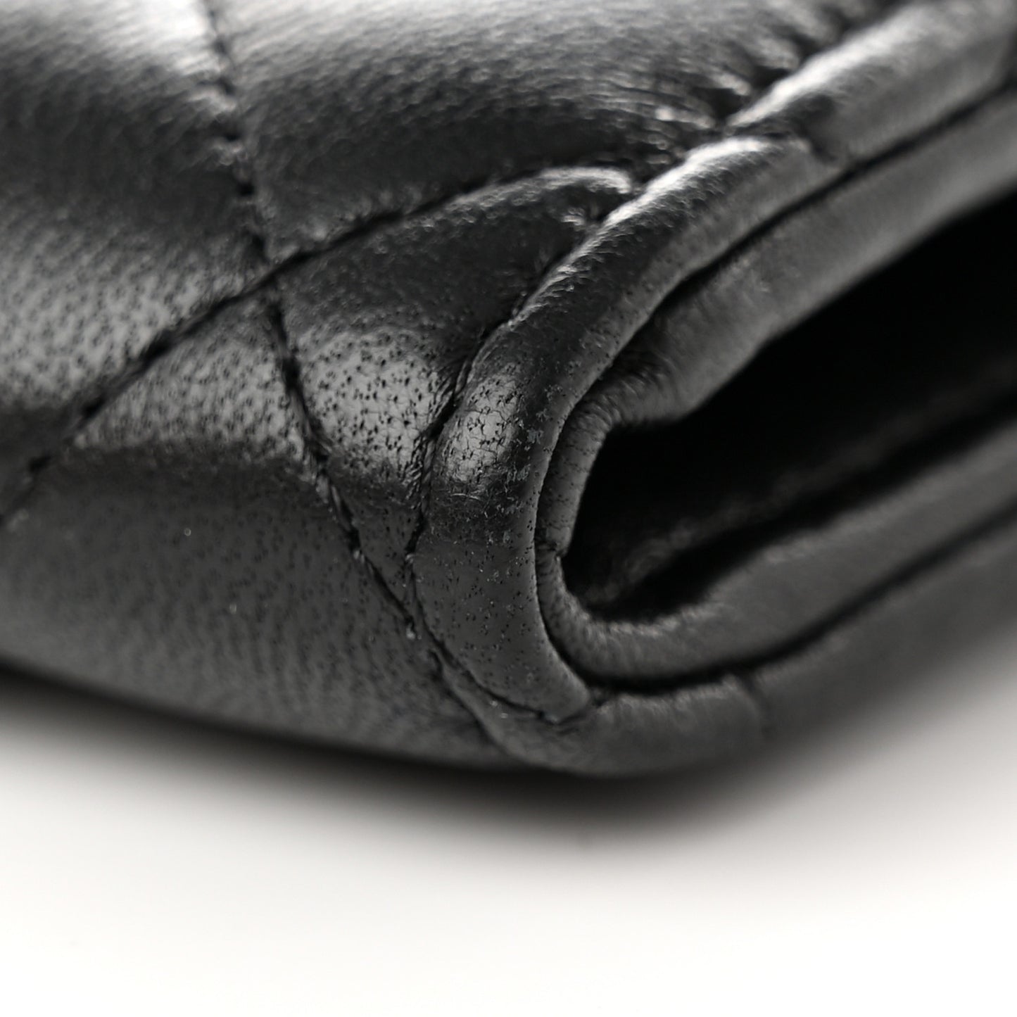 Lambskin Quilted Medium Flap Wallet Black