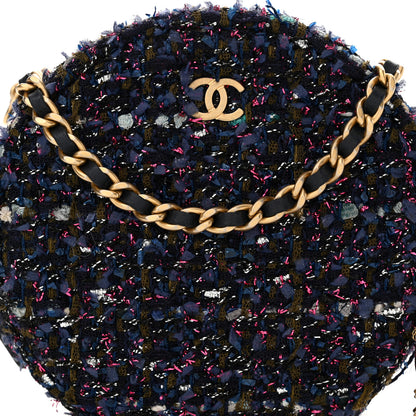Chanel Tweed Quilted Round Clutch With Chain Multicolor 8 of 12