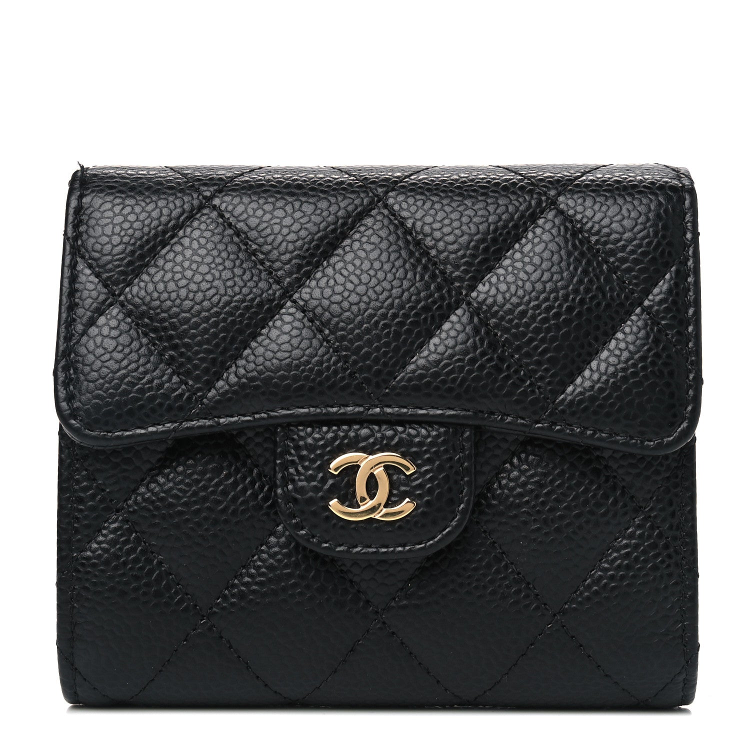 Chanel Caviar Quilted Compact Flap Wallet Black 1 of 6