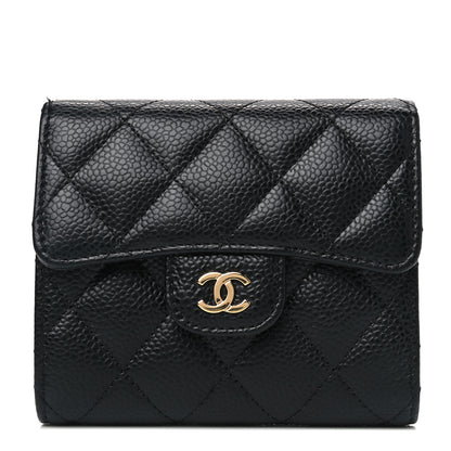 Chanel Caviar Quilted Compact Flap Wallet Black 1 of 6
