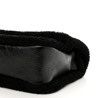 Saint Laurent Crinkled Calfskin Shearling Monogram Medium Niki Chain Satchel Black 11 of 11