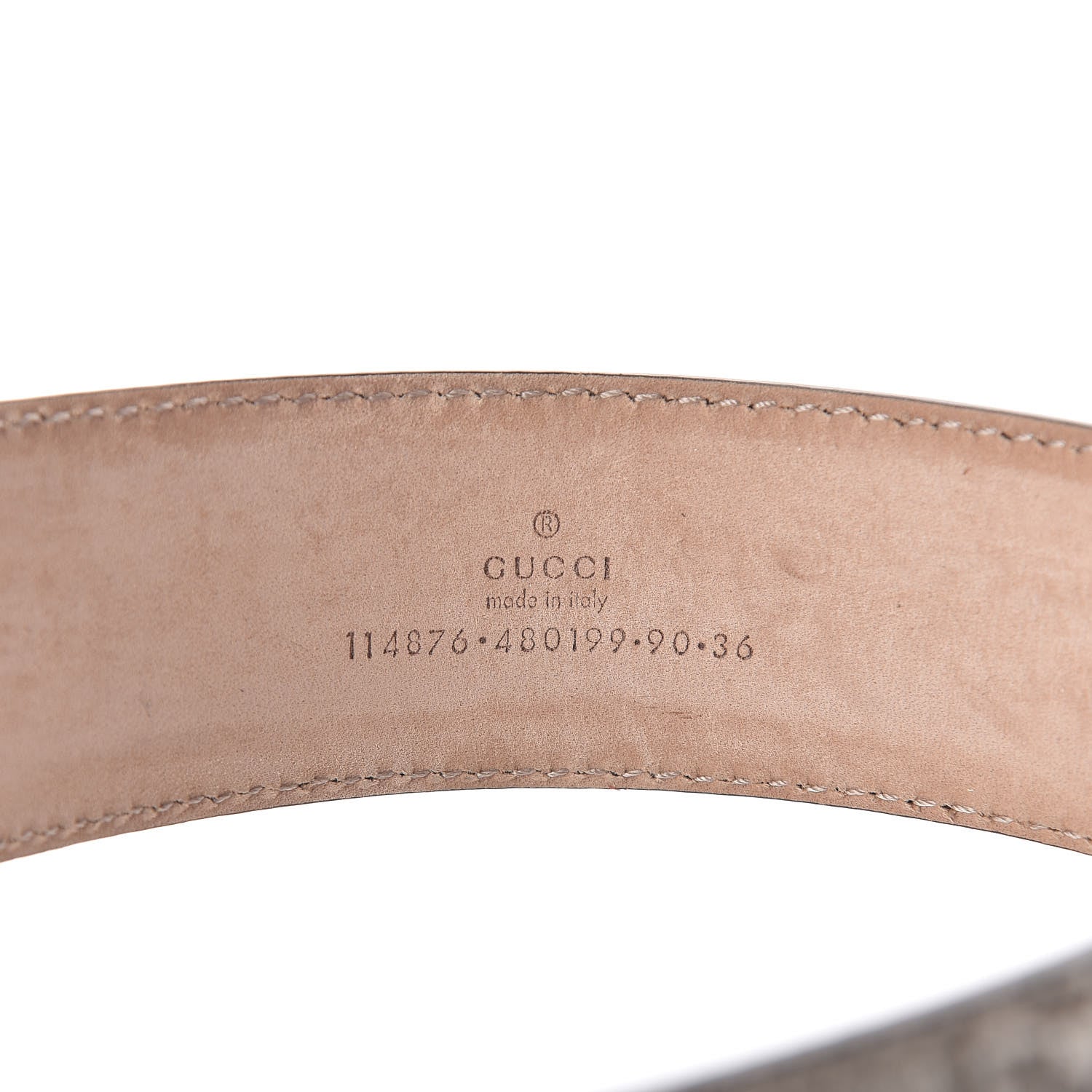 Gucci Metallic Guccissima Interlocking G Belt 90 36 Gold 6 of 6