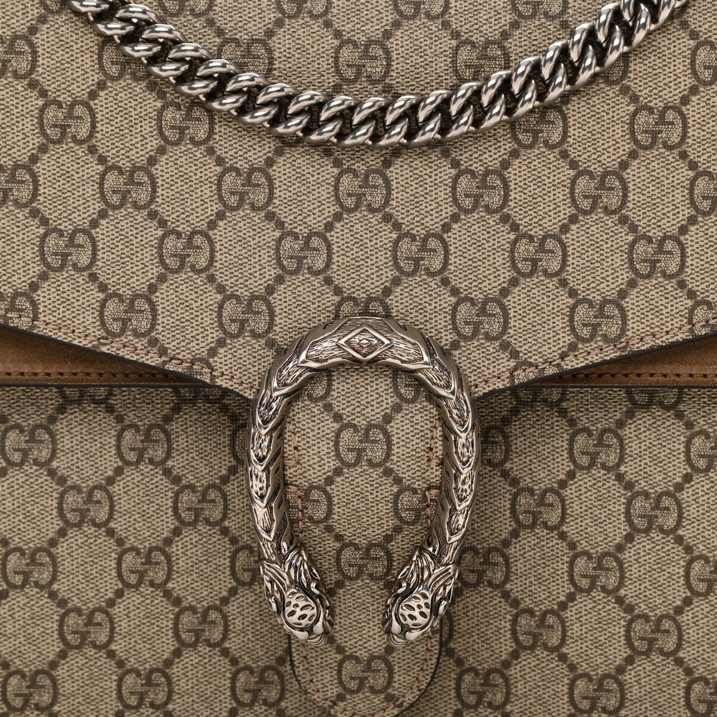 GG Supreme Monogram Medium Dionysus Shoulder Bag Taupe