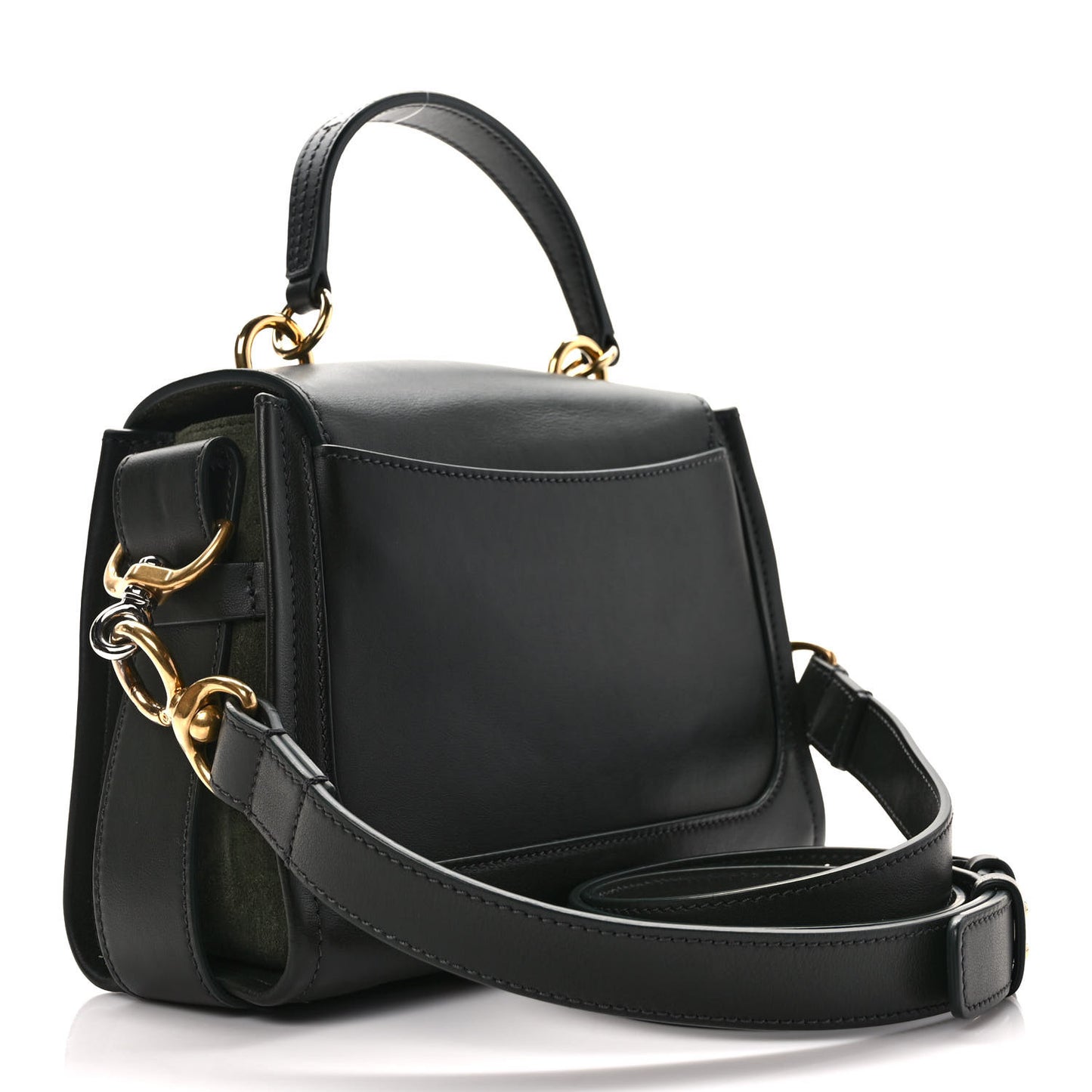 Calfskin Suede Mini Tess Day Bag Black Olive