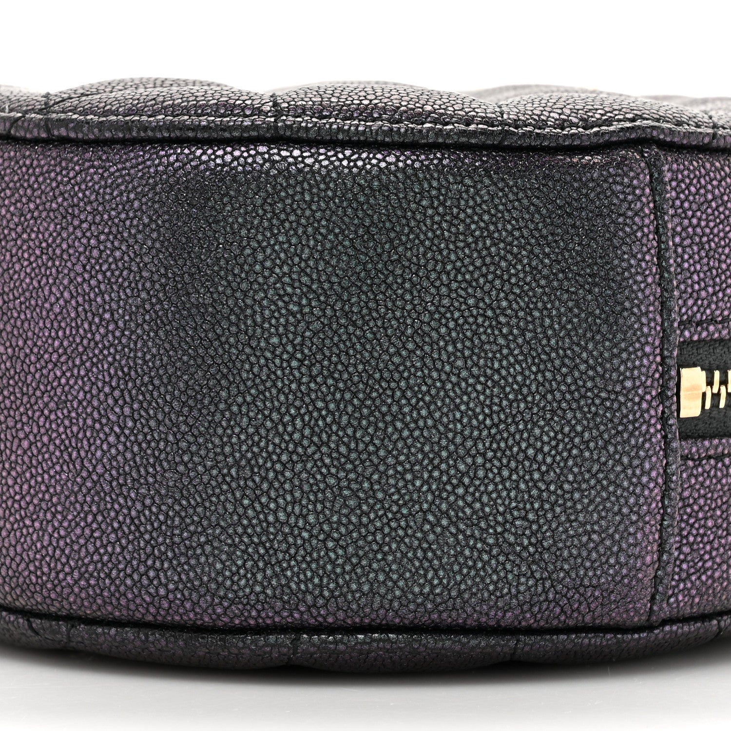 Chanel Iridescent Caviar Quilted Round Clutch With Chain Black 9 of 11