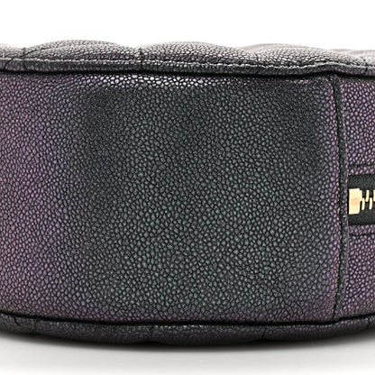 Chanel Iridescent Caviar Quilted Round Clutch With Chain Black 9 of 11