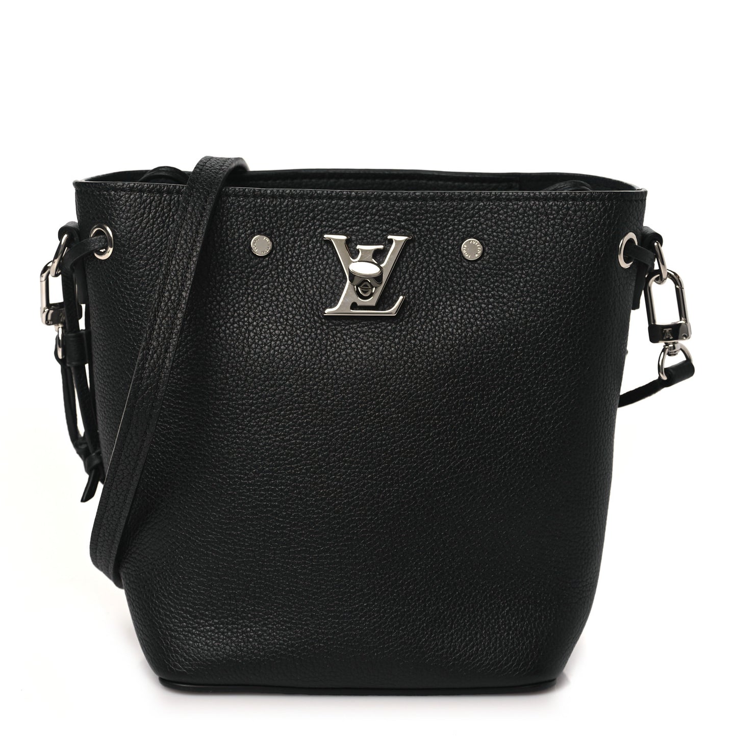 Calfskin Nano Lockme Bucket Black