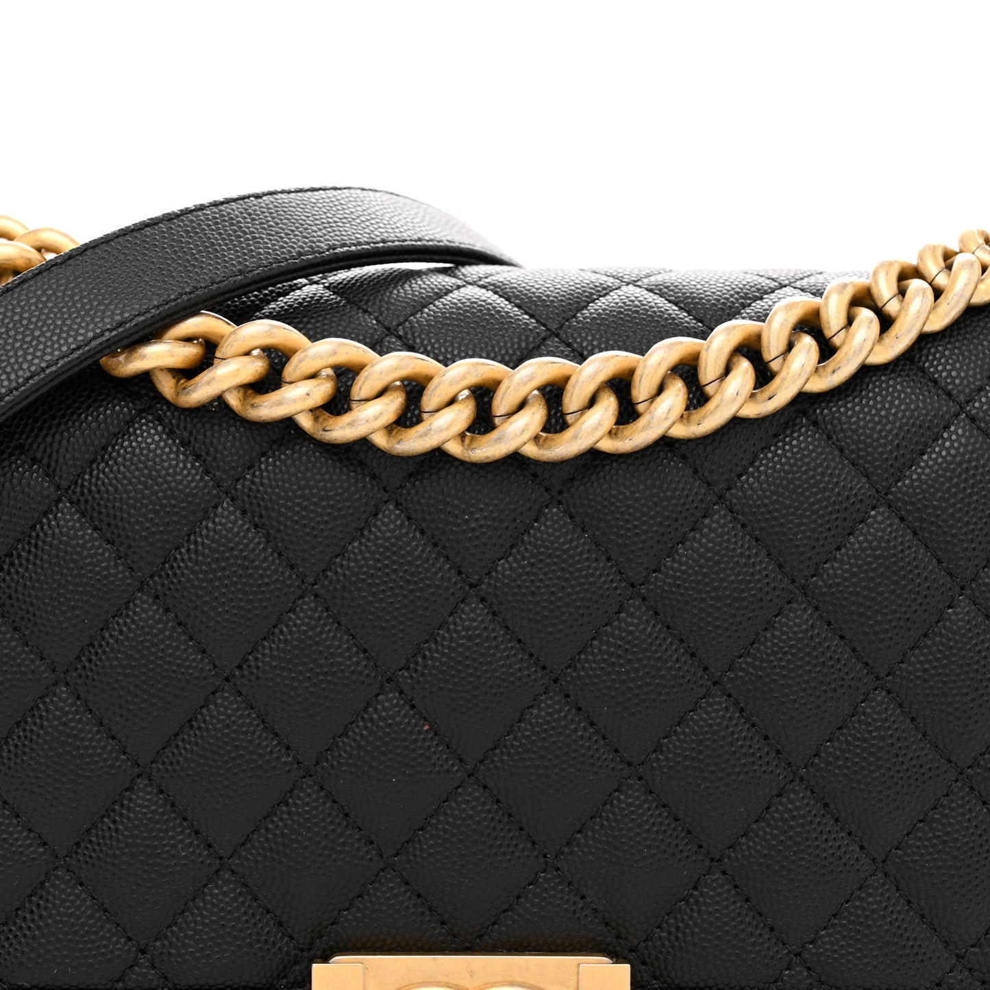 Caviar Quilted Medium Boy Flap Black