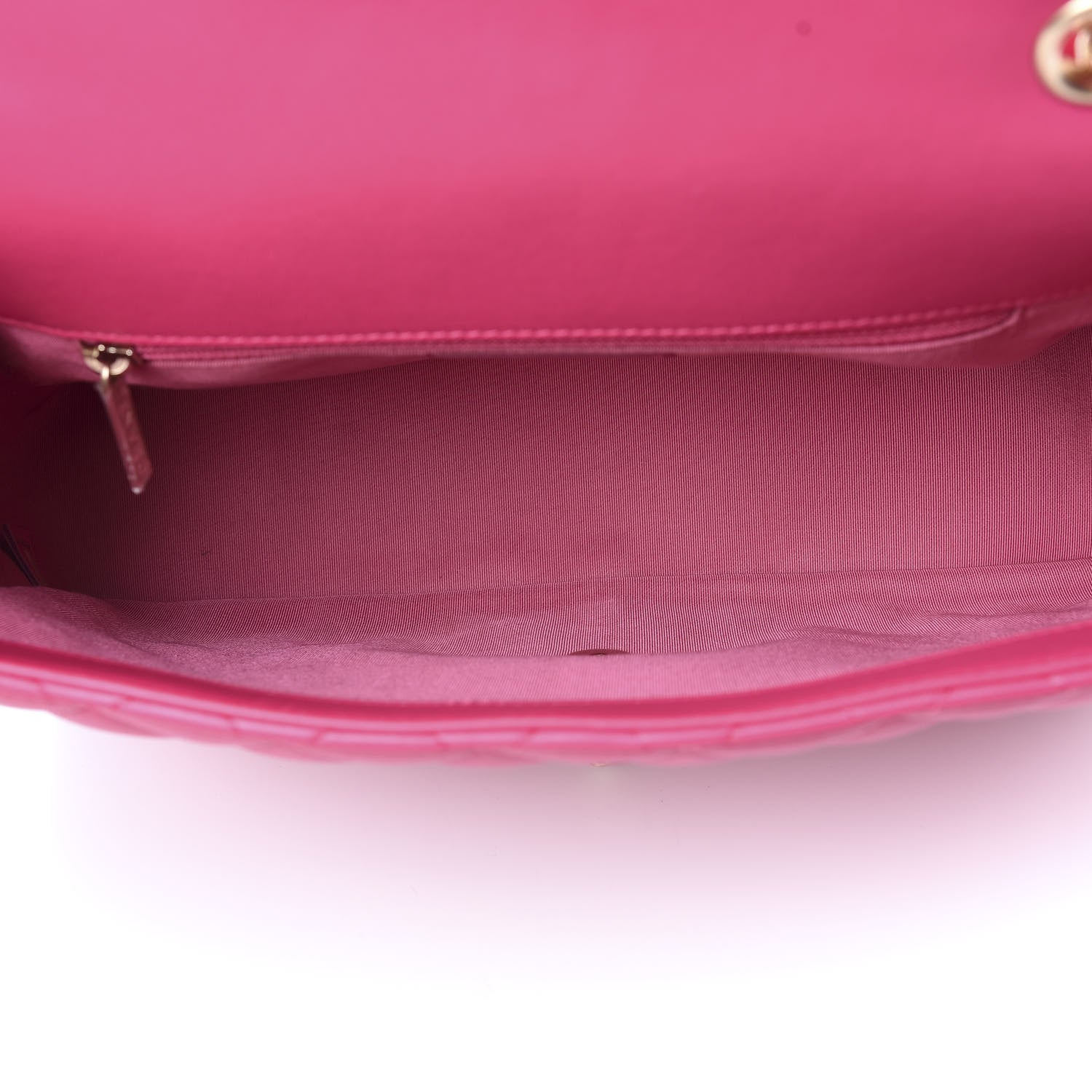 Chanel Lambskin Quilted Jumbo Mademoiselle Chic Flap Fuchsia 5 of 16