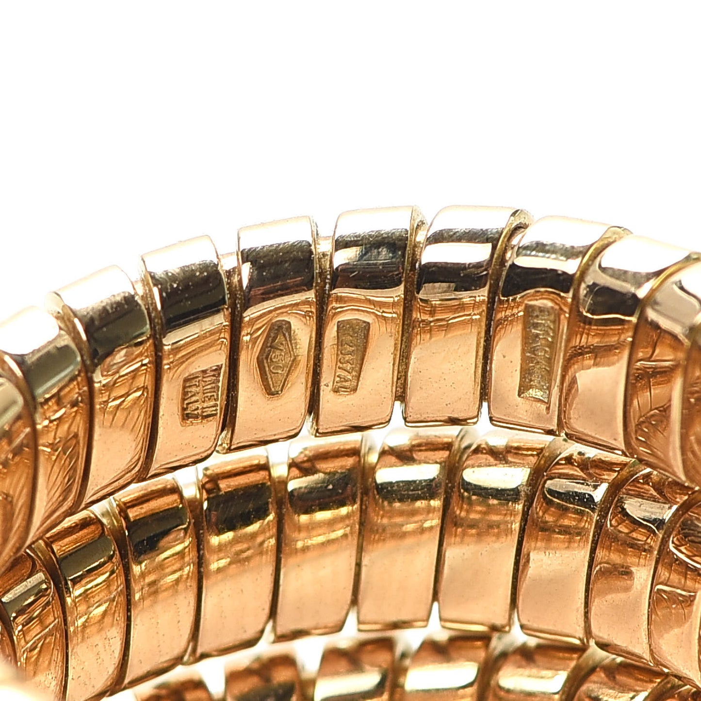 18K Yellow Gold Diamond Tubogas Ring 52 6
