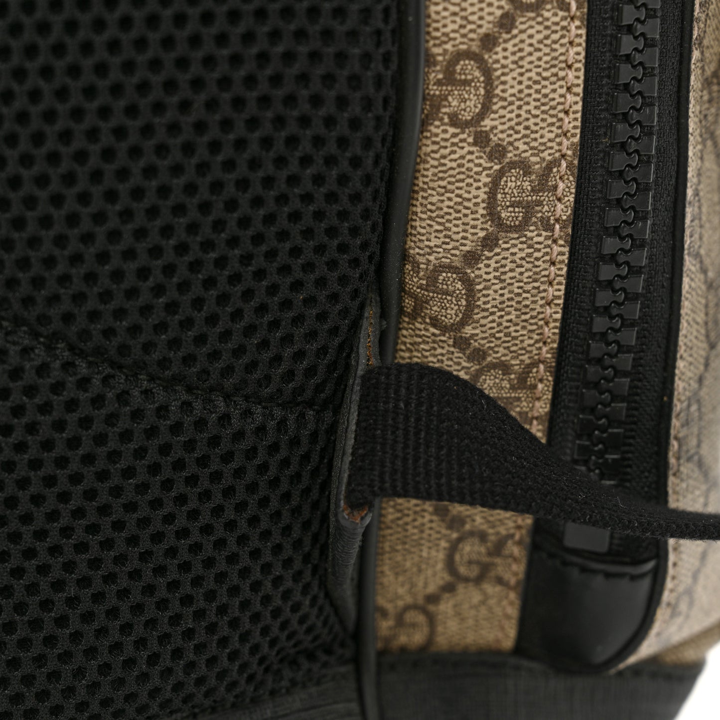 GG Supreme Monogram Single Buckle Backpack Beige Black