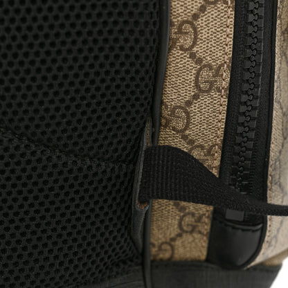 Gucci GG Supreme Monogram Single Buckle Backpack Beige Black 17 of 18
