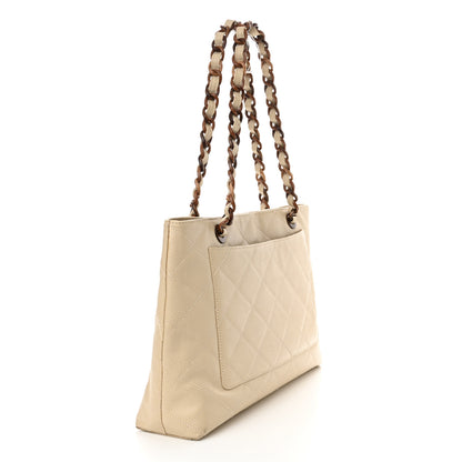 Chanel Caviar Quilted Bekko Shopper Tote Beige 3 of 17