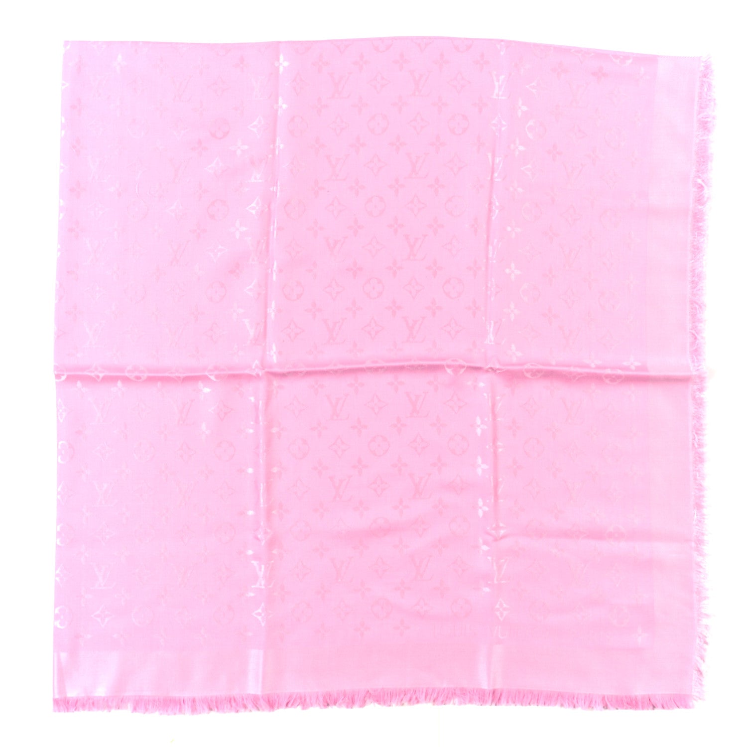 Louis Vuitton Silk Wool Monogram Shawl Velvet Rose 2 of 4