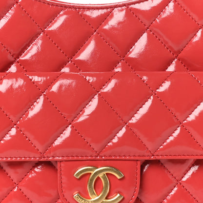 Chanel Shiny Crumpled Calfskin Quilted Wavy CC Hobo Red 8 of 10