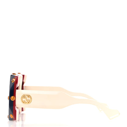 Gucci Acetate Crystal Oversize Sunglasses GG0481S Dark Blue Multicolor 3 of 9