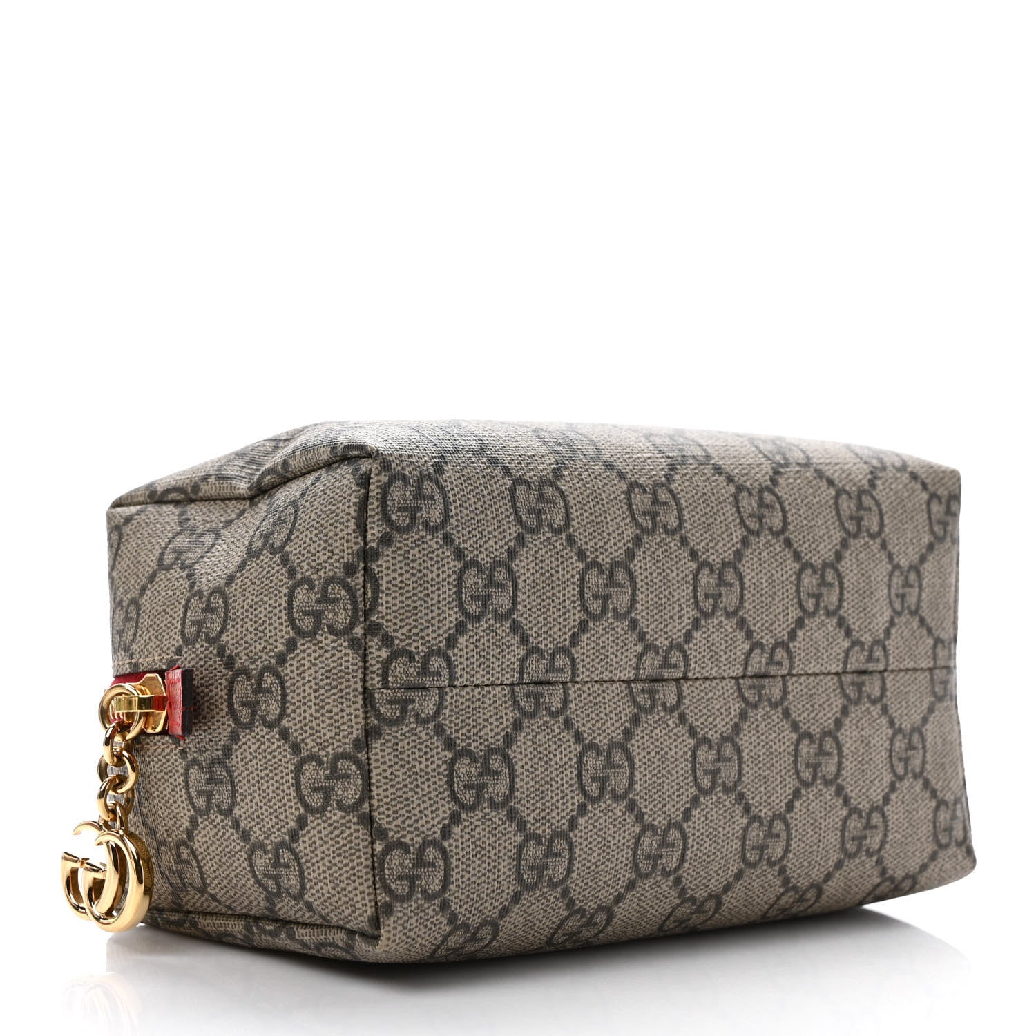 Gucci Soft GG Supreme Monogram Calfskin Medium Ophidia Cosmetic Case Beige Ebony Hibiscus Red 4 of 9